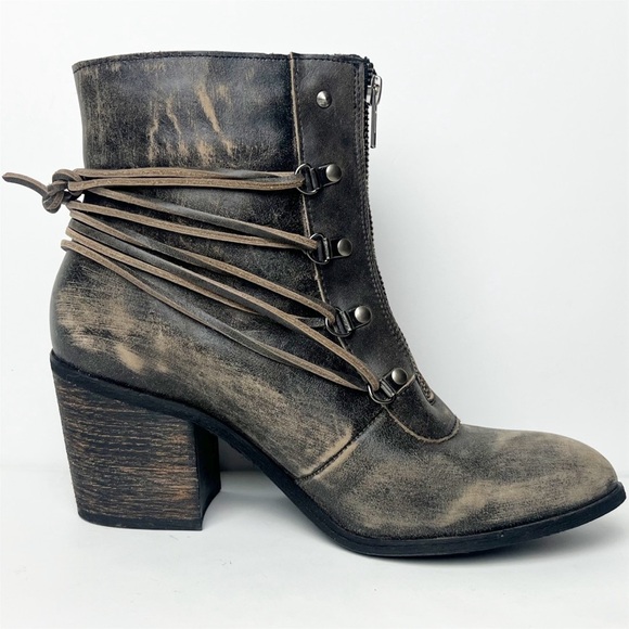 Sbicca Distressed Brown Ankle Booties - Picture 4 of 10